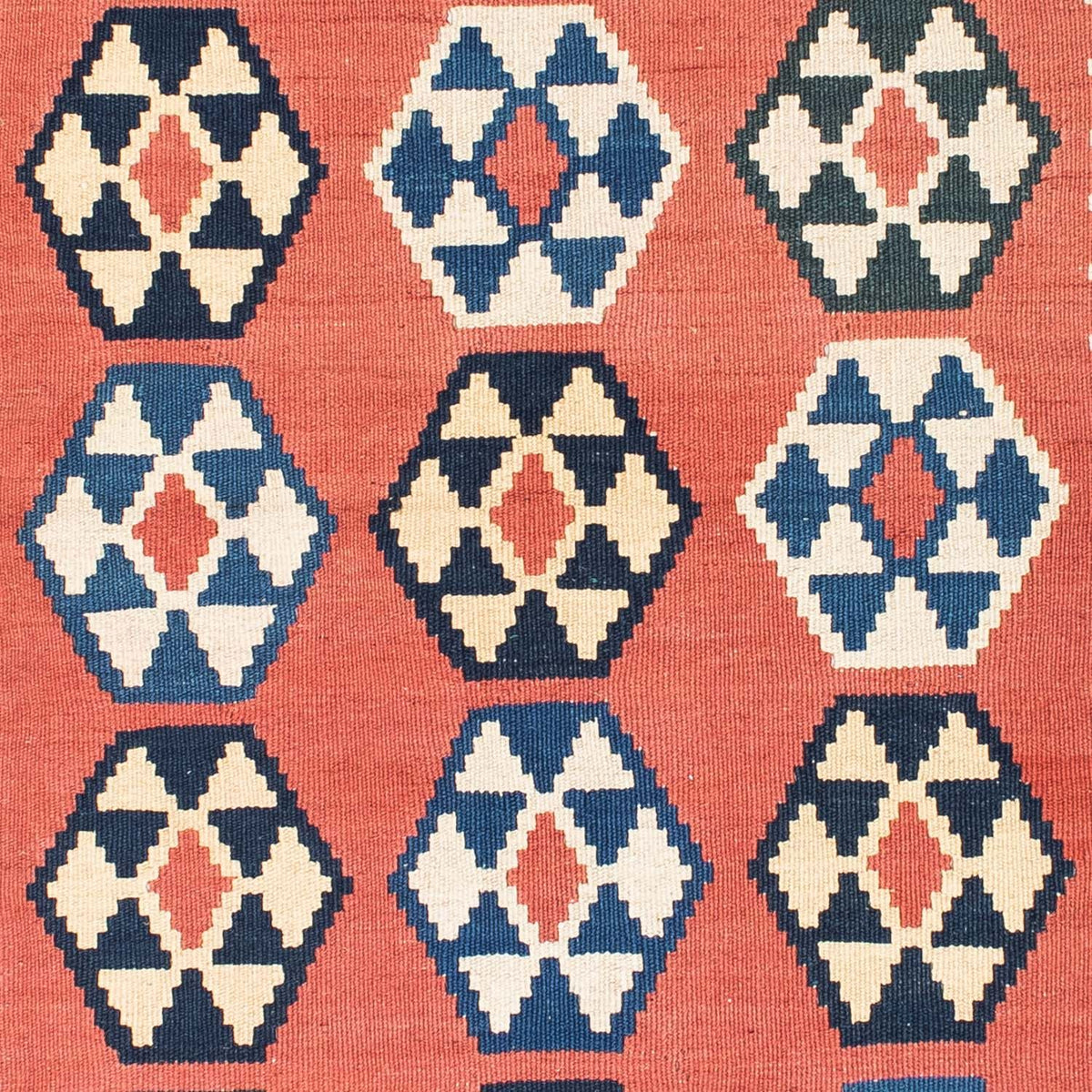 Dywan Kelim - Orientalny kwadratowy  - 148 x 121 cm - rdza