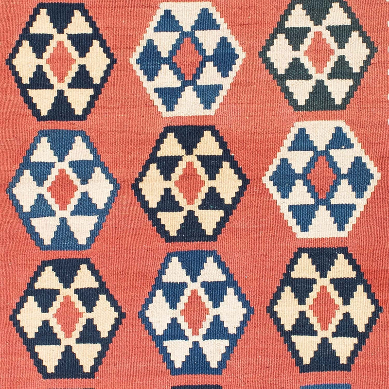 Dywan Kelim - Orientalny kwadratowy  - 148 x 121 cm - rdza