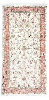 Biegacz Dywan perski - Tabriz - Królewski - 202 x 100 cm - beżowy