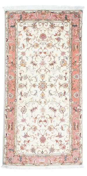 Biegacz Dywan perski - Tabriz - Królewski - 202 x 100 cm - beżowy