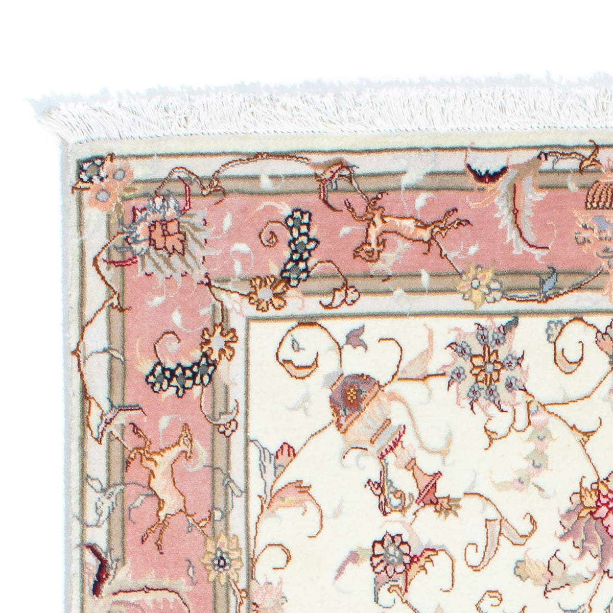 Biegacz Dywan perski - Tabriz - Królewski - 202 x 100 cm - beżowy