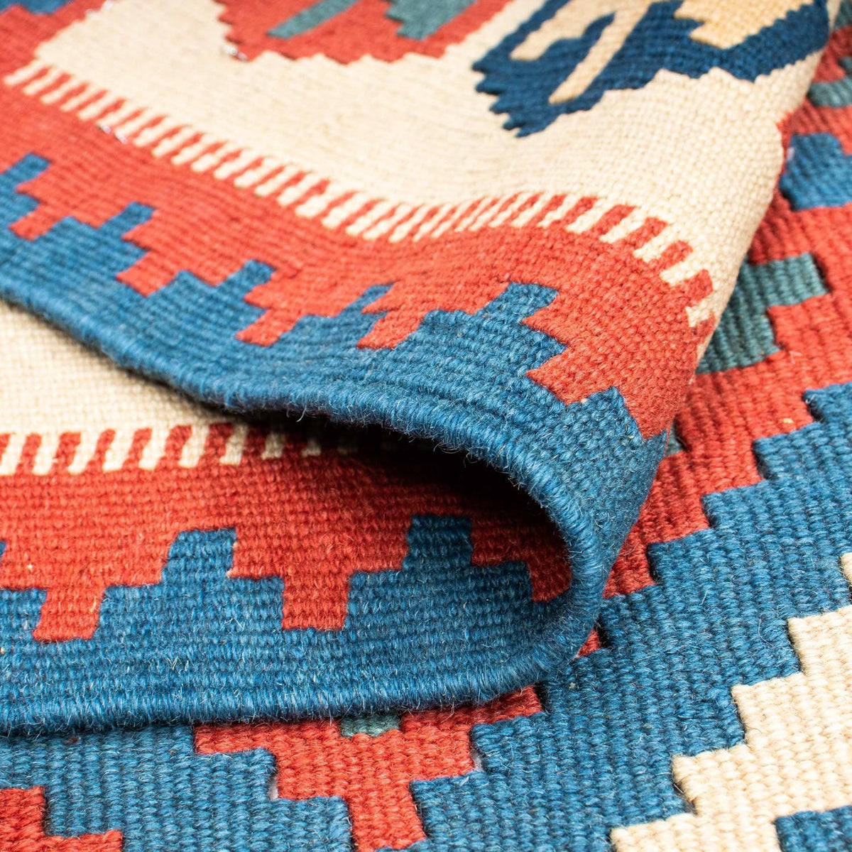 Dywan Kelim - Orientalny - 177 x 122 cm - niebieski