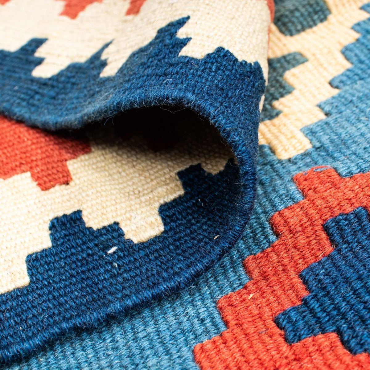 Dywan Kelim - Orientalny - 168 x 122 cm - niebieski