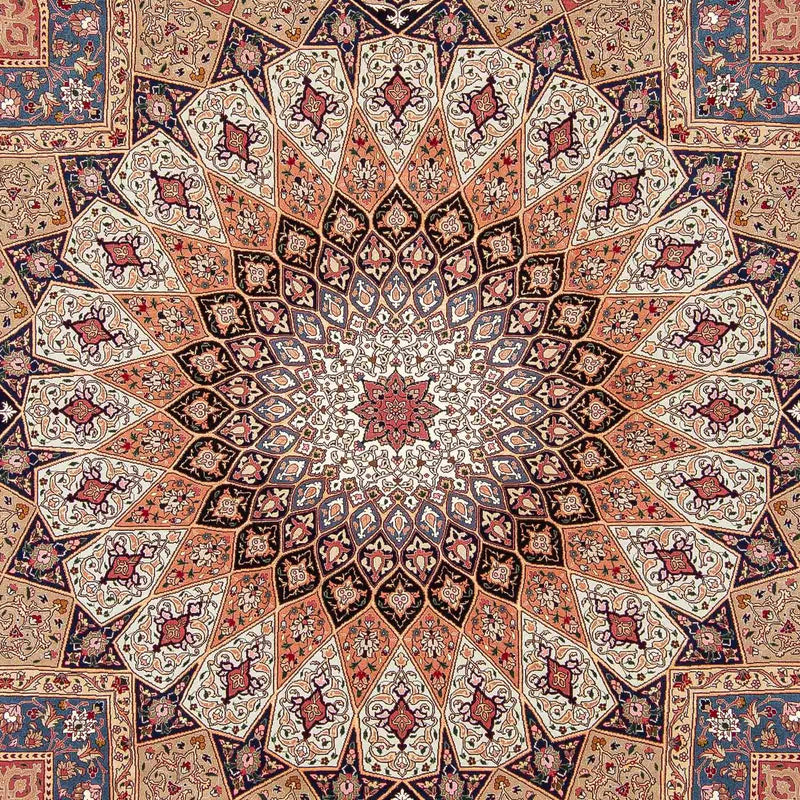 Dywan perski - Tabriz - Królewski - 298 x 254 cm - wielokolorowy