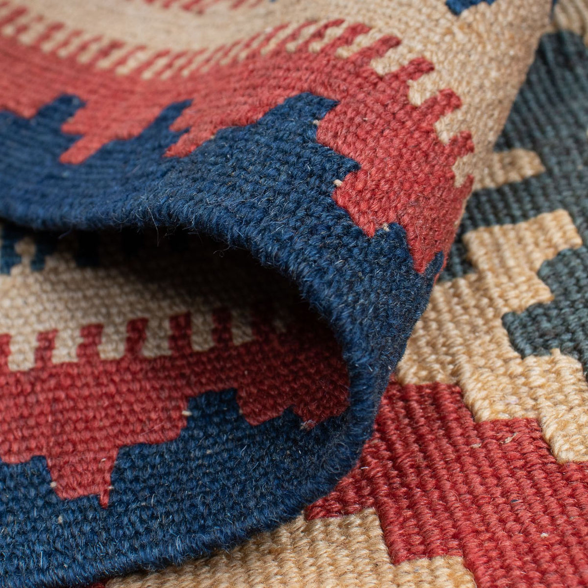 Dywan Kelim - Orientalny - 143 x 117 cm - wielokolorowy