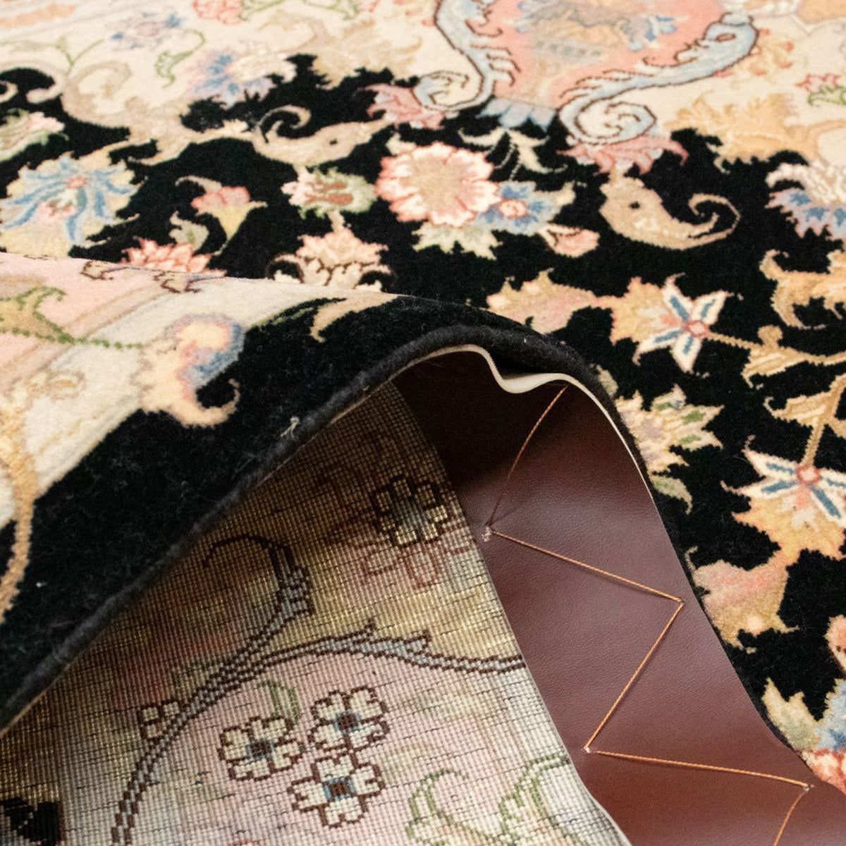 Dywan perski - Tabriz - Królewski - 154 x 104 cm - czarny