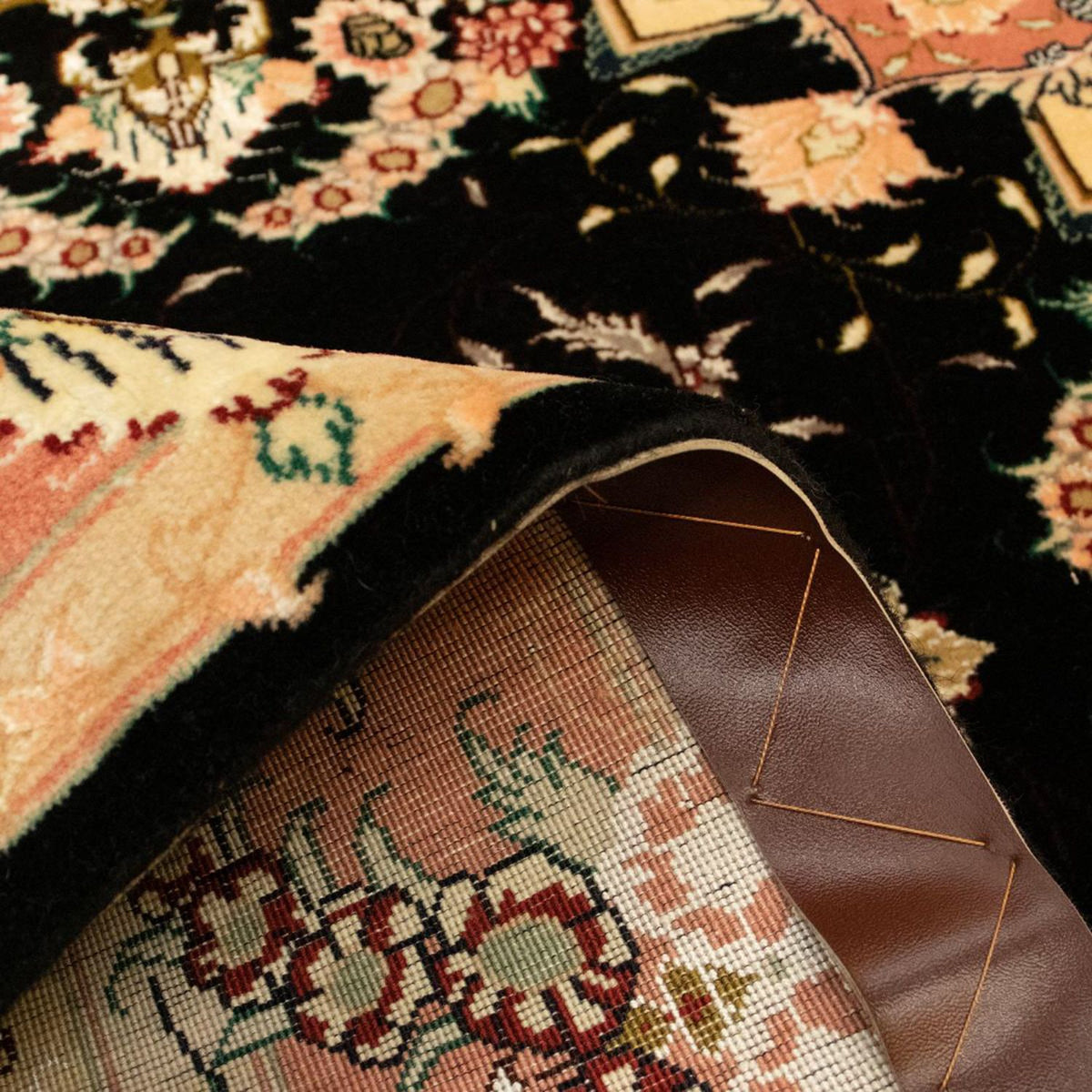 Dywan perski - Tabriz - Królewski - 147 x 100 cm - czarny