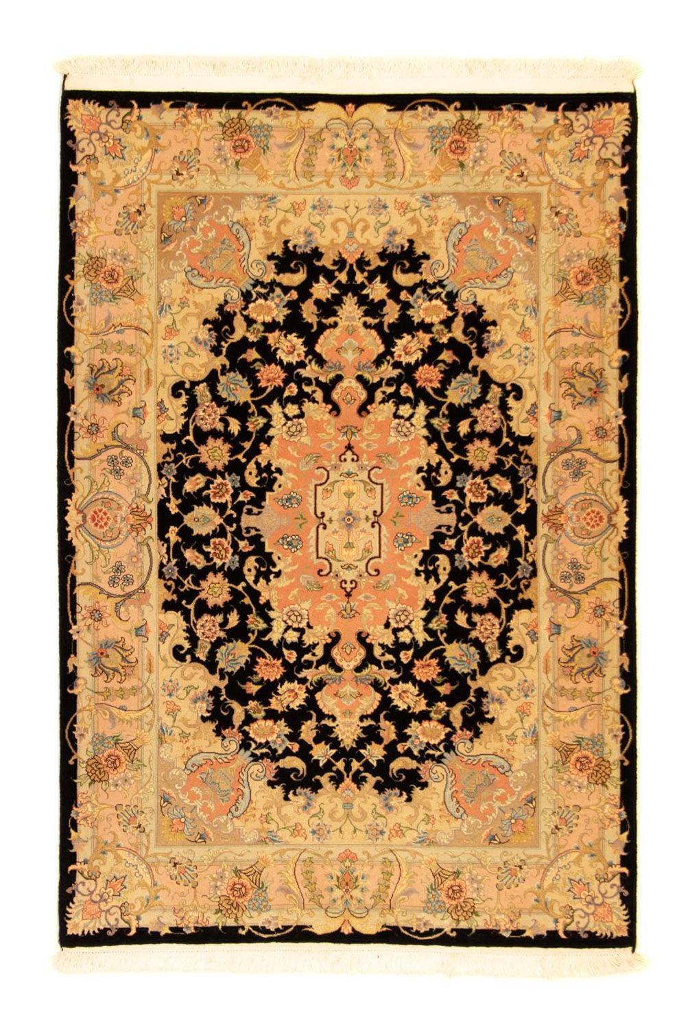 Dywan perski - Tabriz - Królewski - 151 x 103 cm - czarny