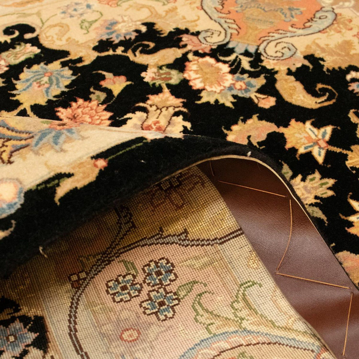 Dywan perski - Tabriz - Królewski - 151 x 103 cm - czarny