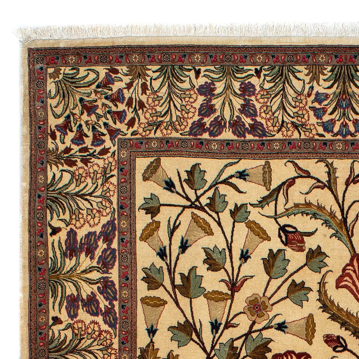 Dywan perski - Ghom - 206 x 142 cm - jasnobrązowy