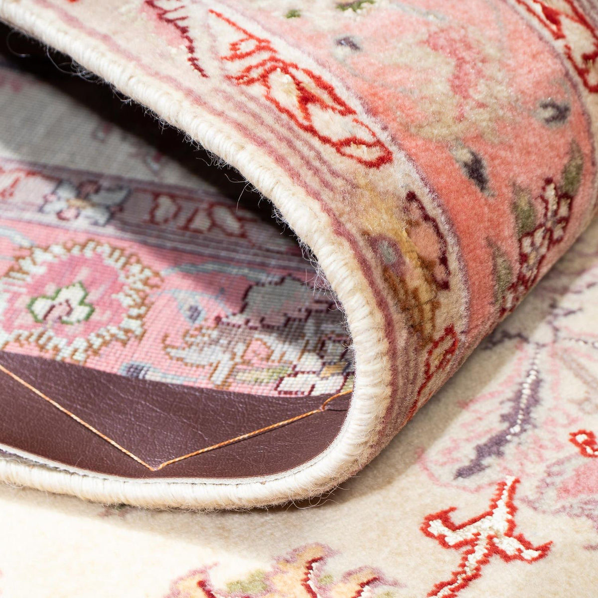 Biegacz Dywan perski - Tabriz - Królewski - 198 x 83 cm - beżowy