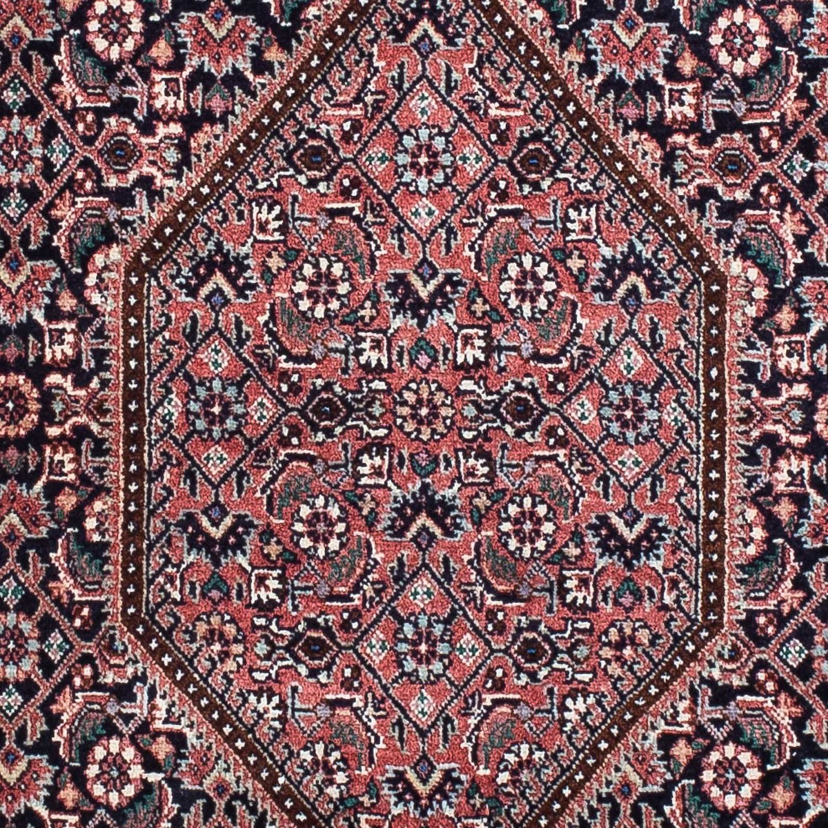 Biegacz Dywan perski - Bijar - 202 x 75 cm - ciemnoniebieski