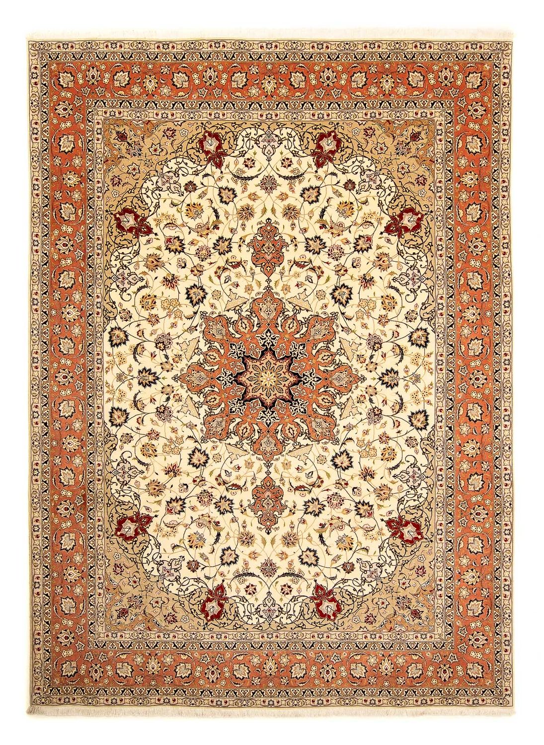Dywan perski - Tabriz - Królewski - 345 x 253 cm - beżowy