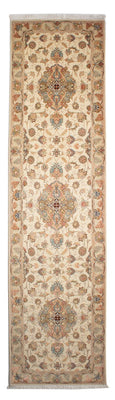 Biegacz Dywan perski - Tabriz - Królewski - 330 x 86 cm - beżowy