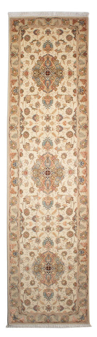 Biegacz Dywan perski - Tabriz - Królewski - 330 x 86 cm - beżowy
