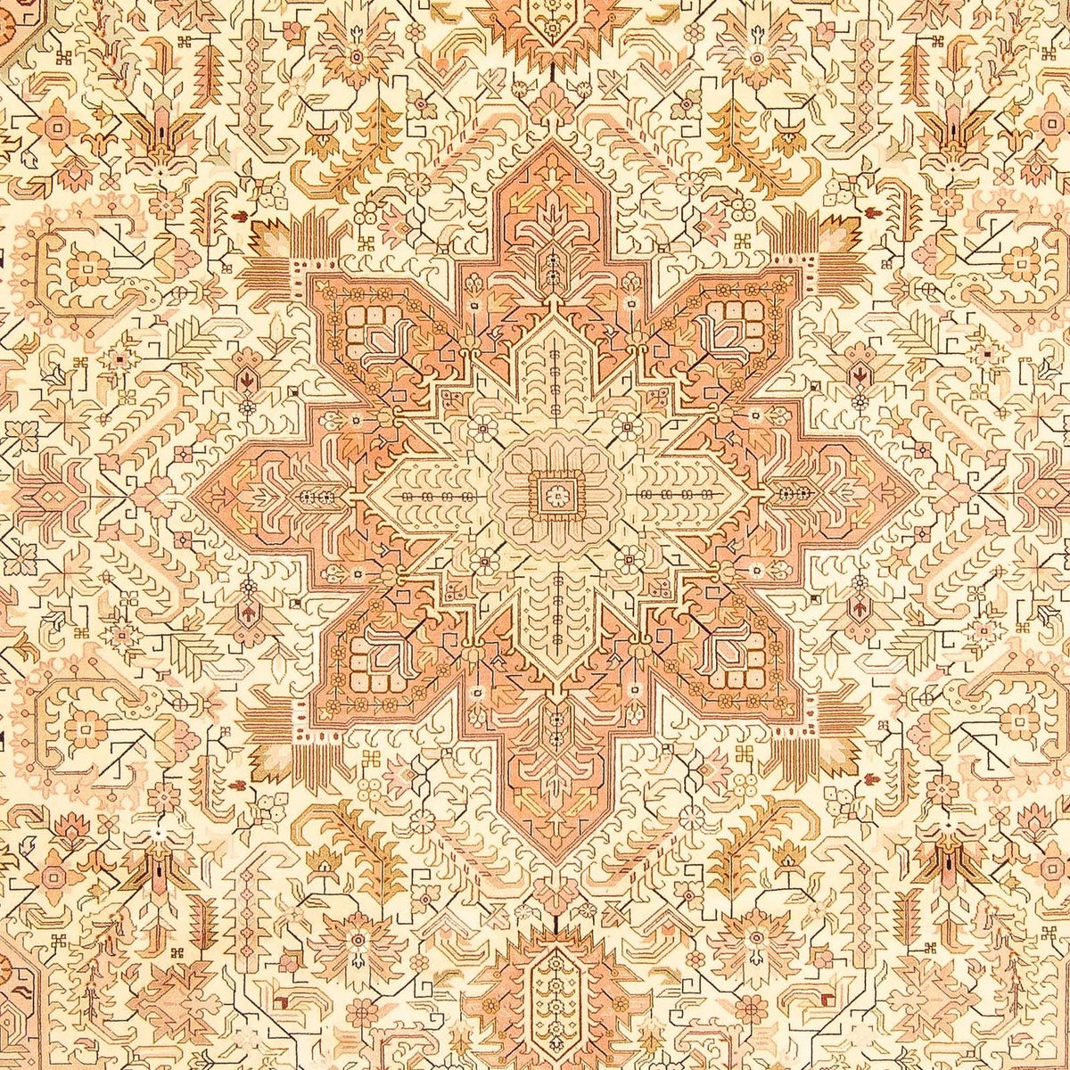 Dywan perski - Tabriz - Królewski - 346 x 249 cm - beżowy