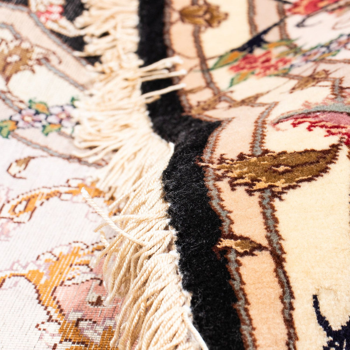 Dywan perski - Tabriz - Królewski okrągły  - 208 x 208 cm - ciemnoniebieski