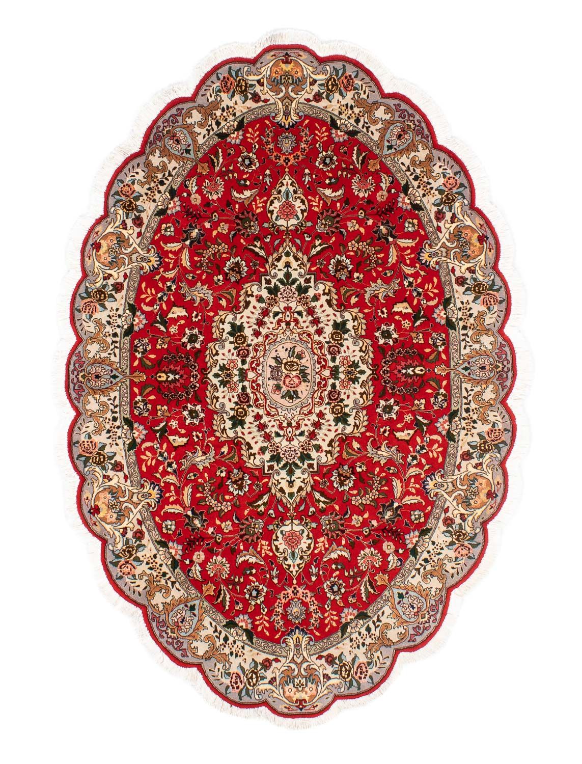 Dywan perski - Tabriz - Królewski owalny  - 195 x 130 cm - czerwony