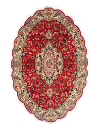 Dywan perski - Tabriz - Królewski owalny  - 195 x 130 cm - czerwony