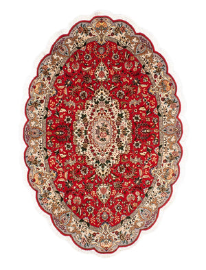 Dywan perski - Tabriz - Królewski owalny  - 195 x 130 cm - czerwony