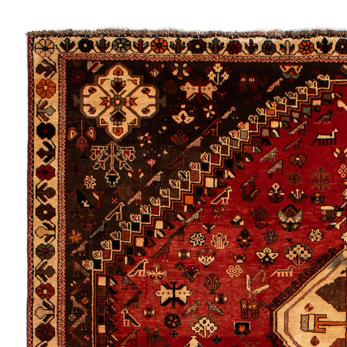 Perski dywan - Nomadyczny - 304 x 206 cm - ciemna czerwień