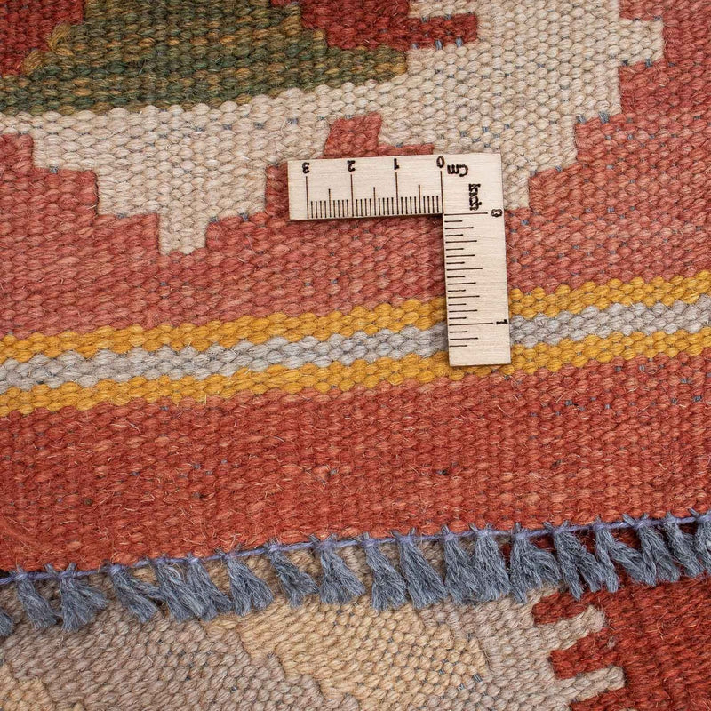 Biegacz Dywan Kelim - Splash - 306 x 82 cm - jasna czerwień