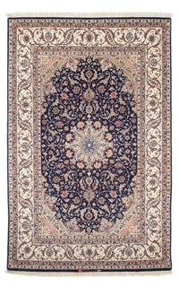 Dywan perski - Isfahan - Premium - 243 x 156 cm - ciemnoniebieski