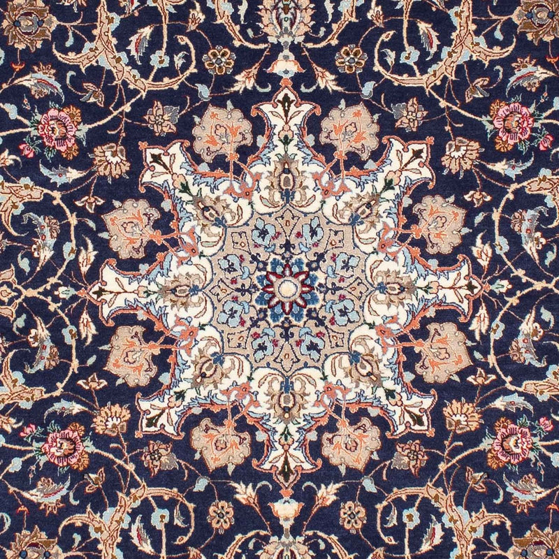 Dywan perski - Isfahan - Premium - 243 x 156 cm - ciemnoniebieski