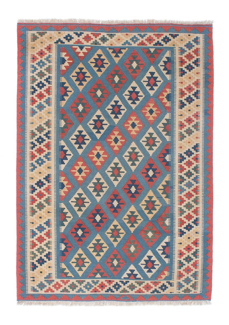 Dywan Kelim - Orientalny - 174 x 123 cm - niebieski