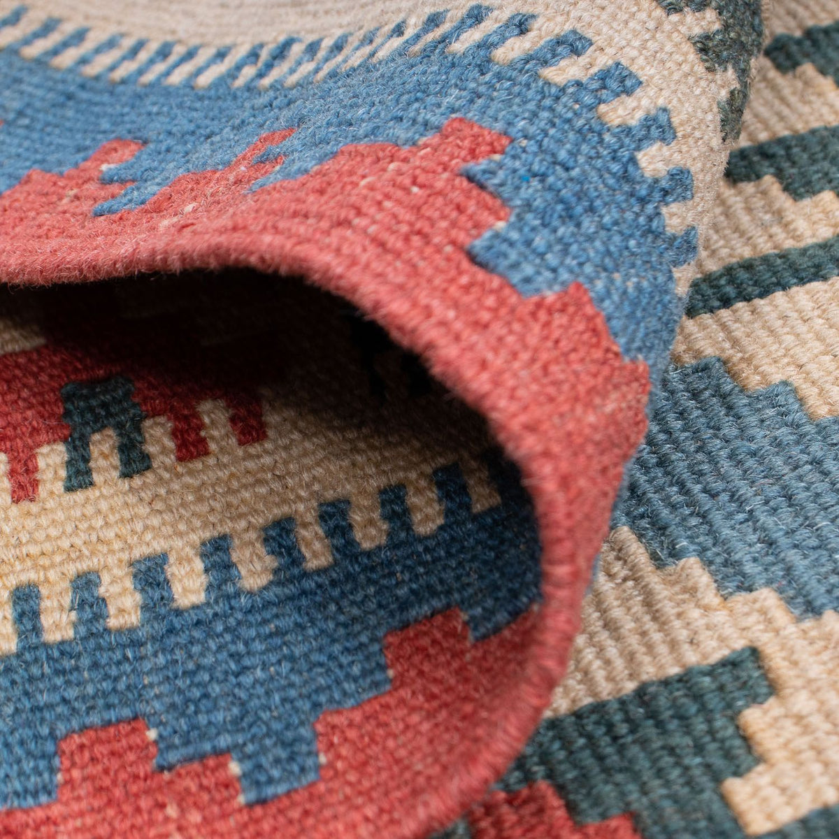 Dywan Kelim - Orientalny - 174 x 123 cm - niebieski