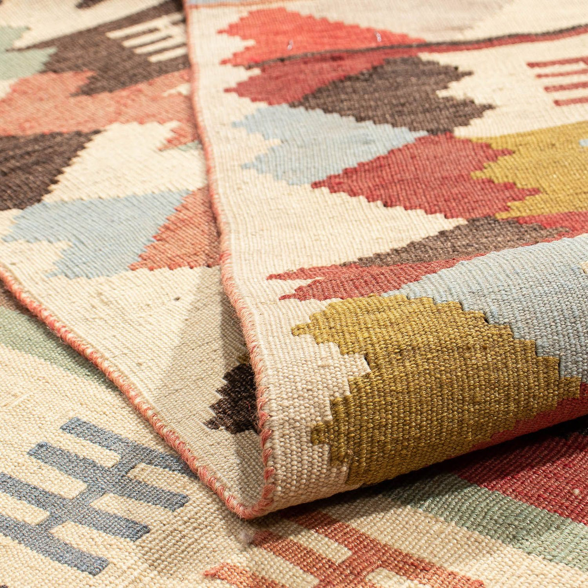 Dywan Kelim - Orientalny - 191 x 125 cm - brązowy