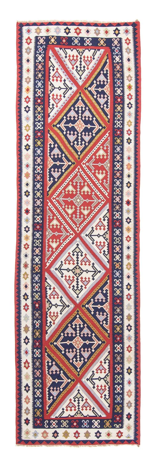 Biegacz Dywan Kelim - Orientalny - 384 x 100 cm - wielokolorowy