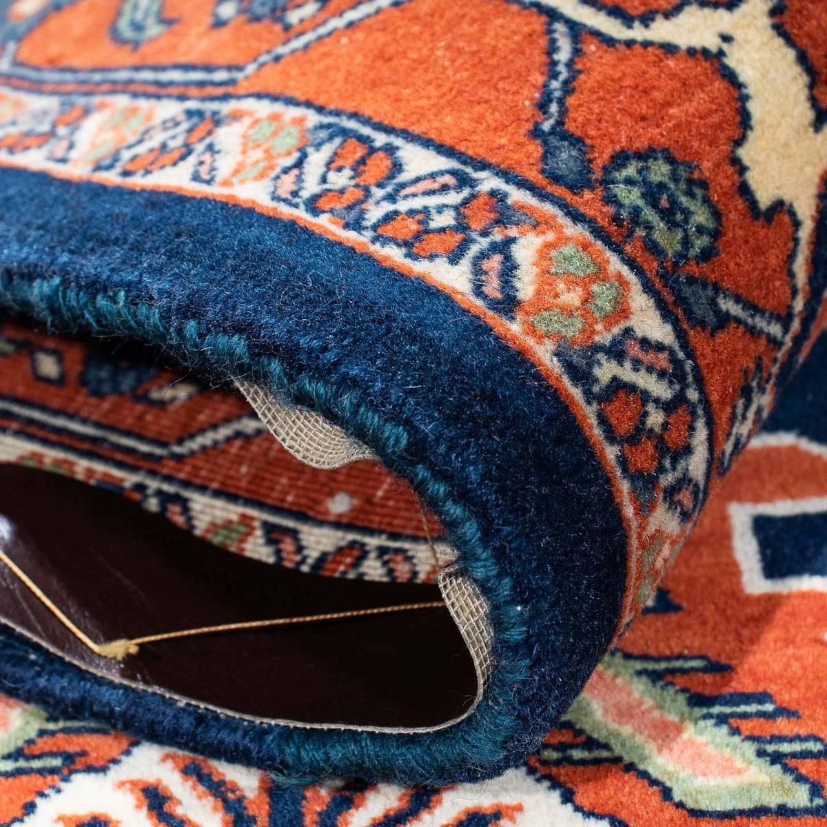 Dywan Gabbeh - Kashkuli perski kwadratowy  - 205 x 200 cm - ciemnoniebieski