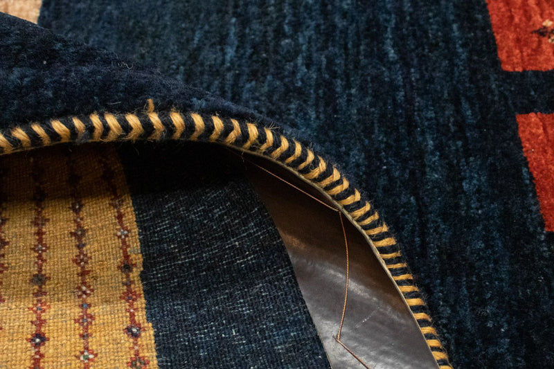 Dywan Gabbeh - Loribaft Perski - 152 x 105 cm - ciemnoniebieski