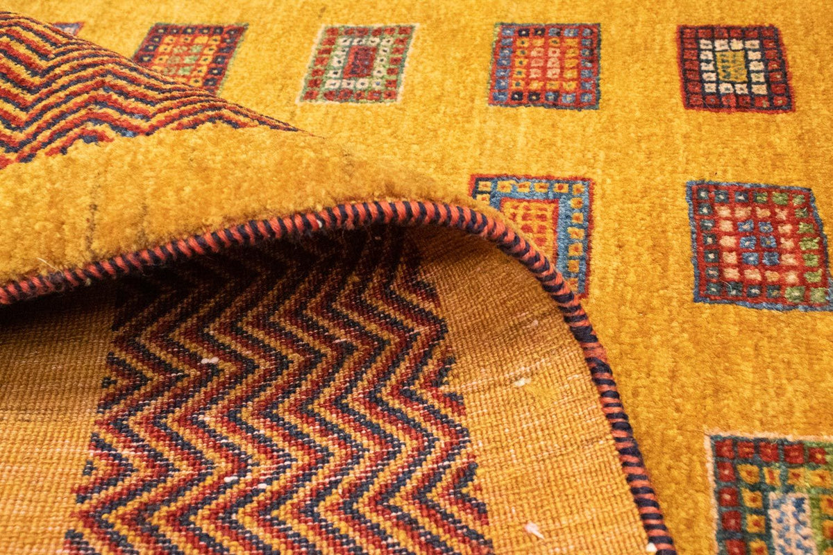 Dywan Gabbeh - Loribaft Perski - 150 x 102 cm - złoto