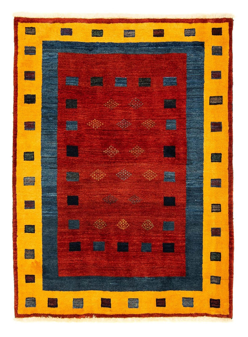 Dywan Gabbeh - Loribaft Perski - 145 x 112 cm - ciemna czerwień