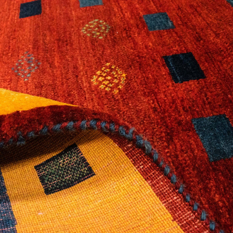 Dywan Gabbeh - Loribaft Perski - 145 x 112 cm - ciemna czerwień