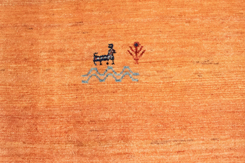 Dywan Gabbeh - Loribaft Perski - 163 x 88 cm - pomarańczowy