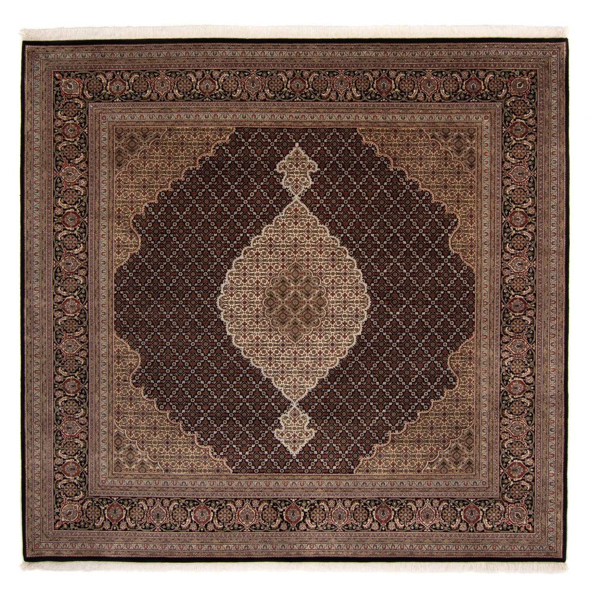 Dywan perski - Tabriz - 253 x 246 cm - ciemnoniebieski