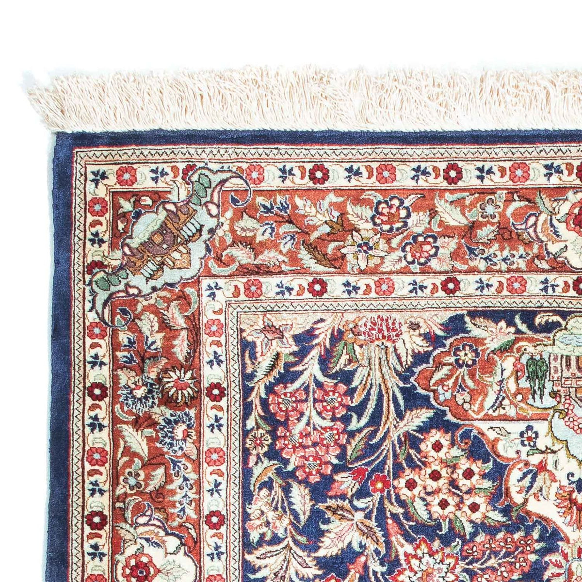 Dywan perski - Ghom - 118 x 80 cm - ciemnoniebieski