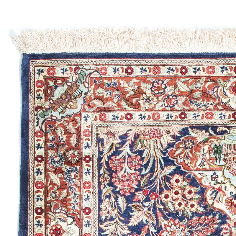 Dywan perski - Ghom - 118 x 80 cm - ciemnoniebieski