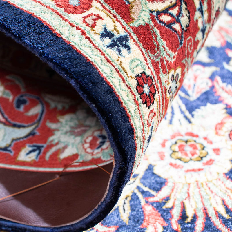 Dywan perski - Ghom - 121 x 84 cm - ciemnoniebieski