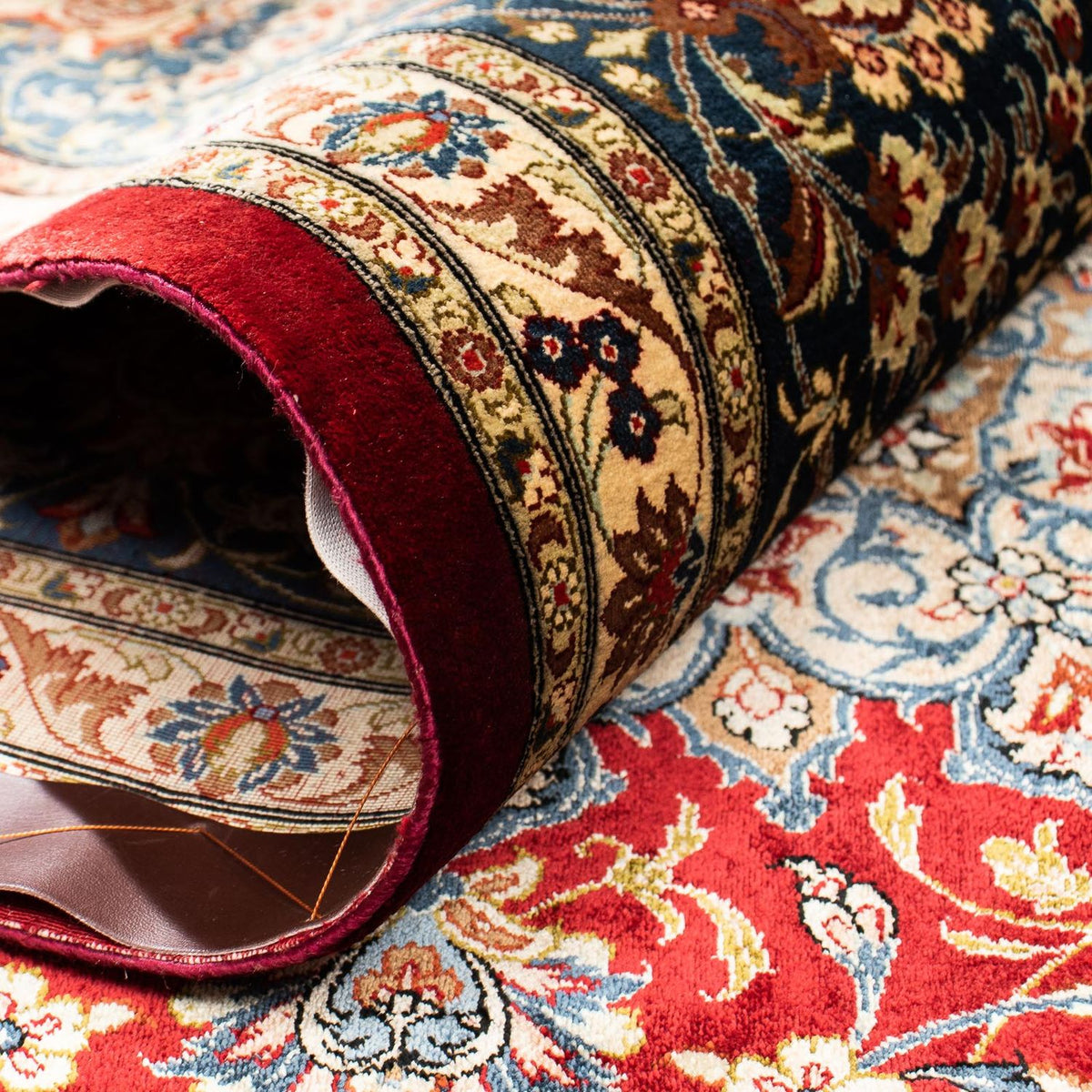 Dywan perski - Ghom - 296 x 198 cm - ciemna czerwień