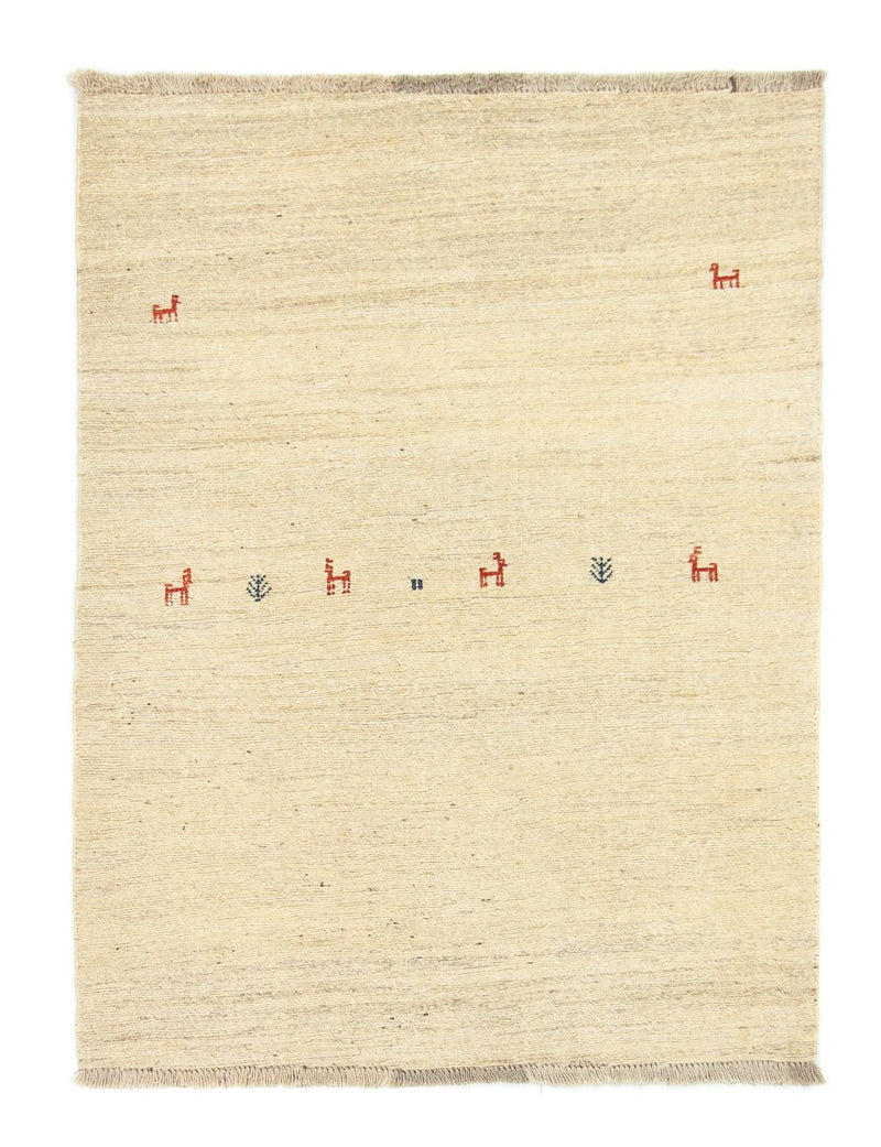 Dywan Gabbeh - perski - 138 x 105 cm - beżowy