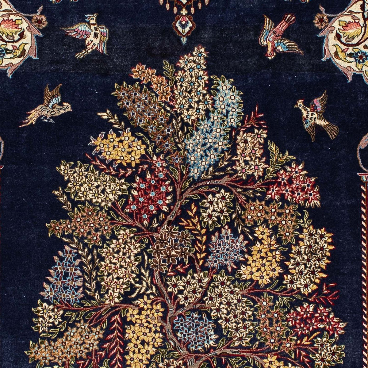 Dywan perski - Ghom - 214 x 127 cm - niebieski