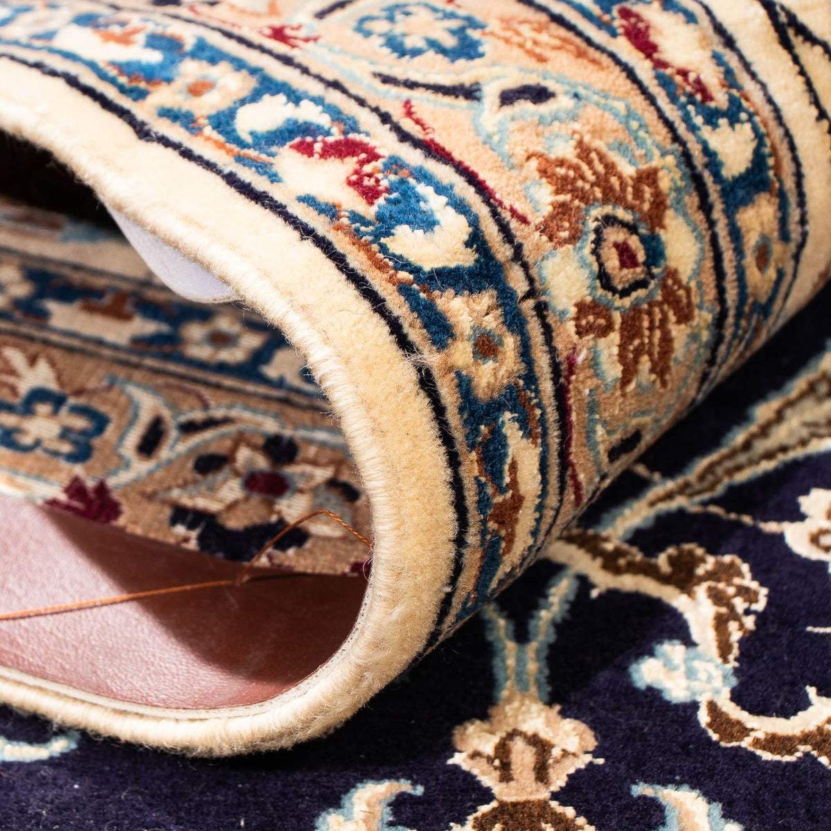 Dywan perski - Nain - Premium - 264 x 172 cm - ciemnoniebieski