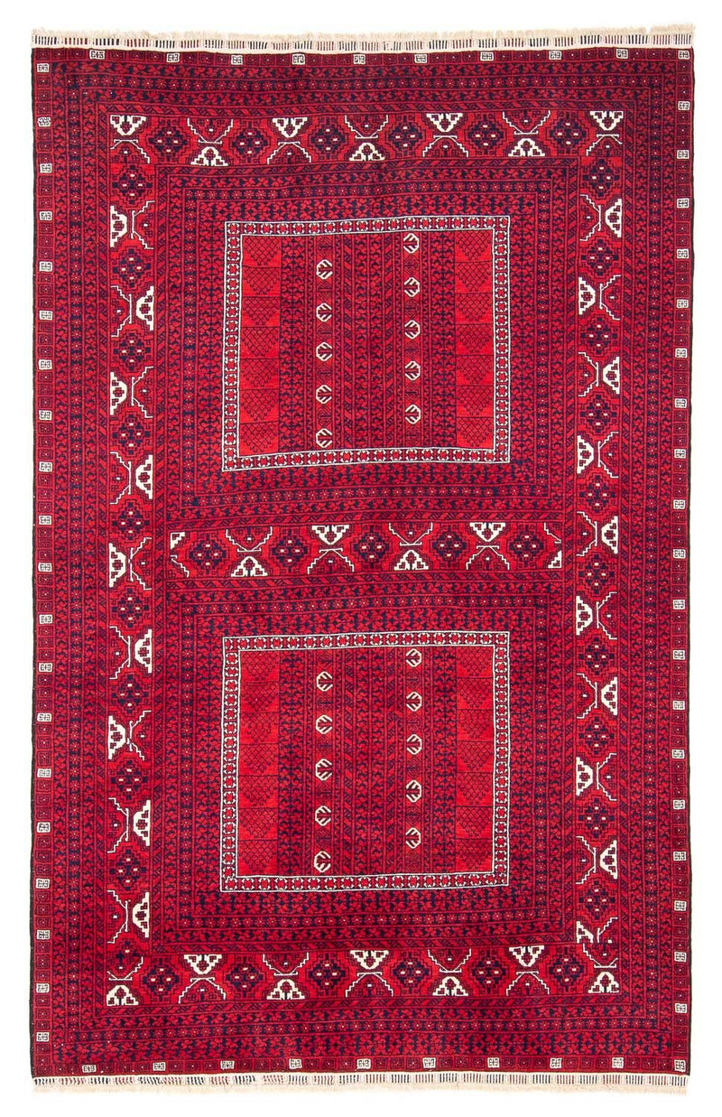 Dywan turkmeński - 233 x 157 cm - ciemna czerwień