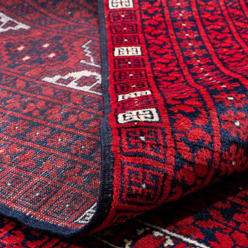 Dywan turkmeński - 233 x 157 cm - ciemna czerwień