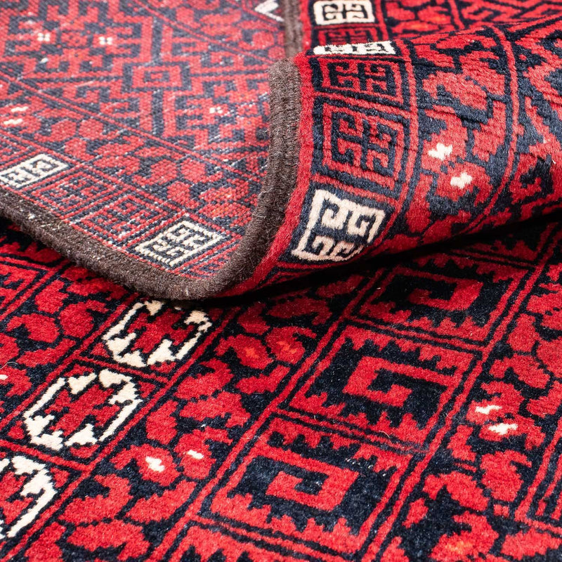 Dywan turkmeński - 246 x 159 cm - ciemna czerwień