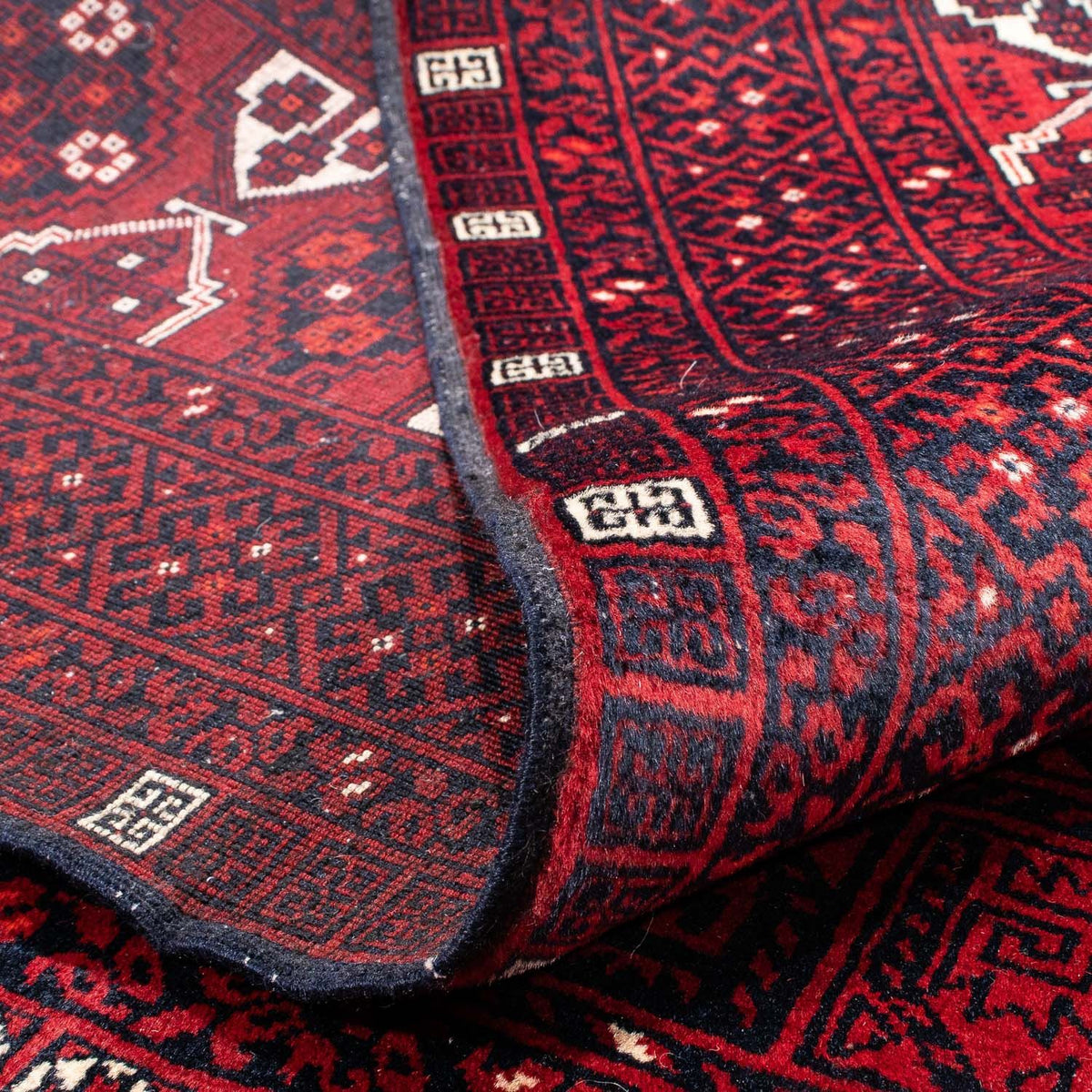 Dywan turkmeński - 252 x 160 cm - ciemna czerwień